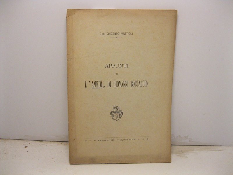 Appunti su l'Ameto di Giovanni Boccaccio